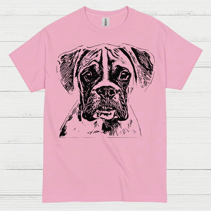 Sketch Style Boxer Dog T Shirt