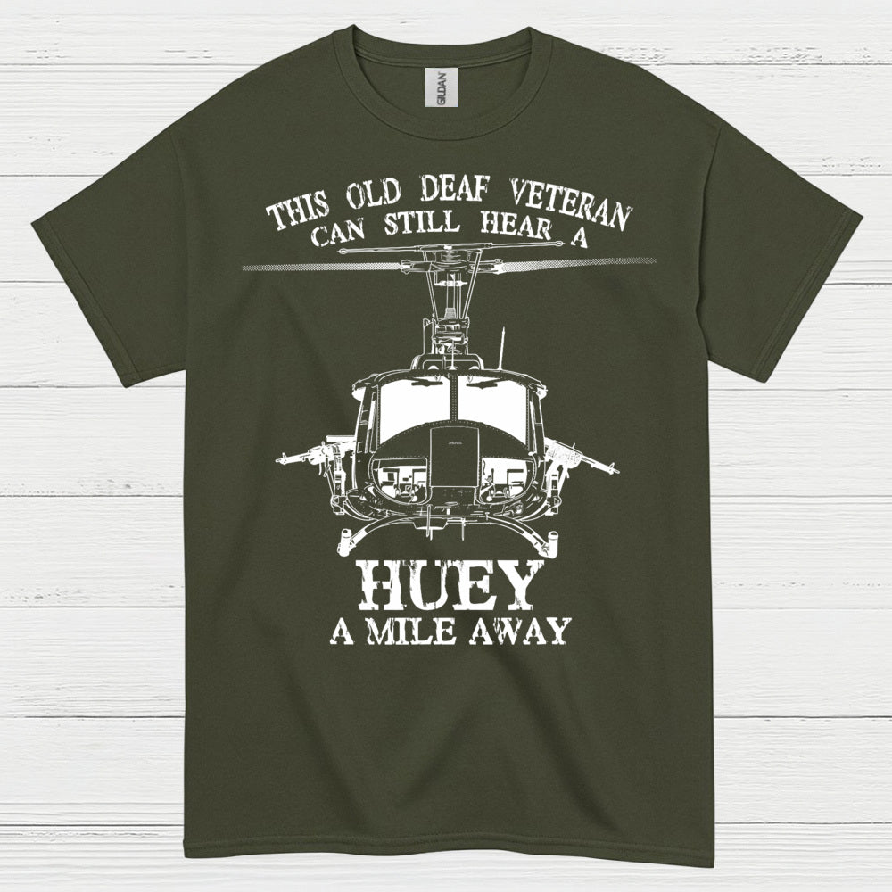 Old Deaf Veteran Huey Helicopter T-Shirt