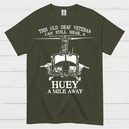 Old Deaf Veteran Huey Helicopter T-Shirt