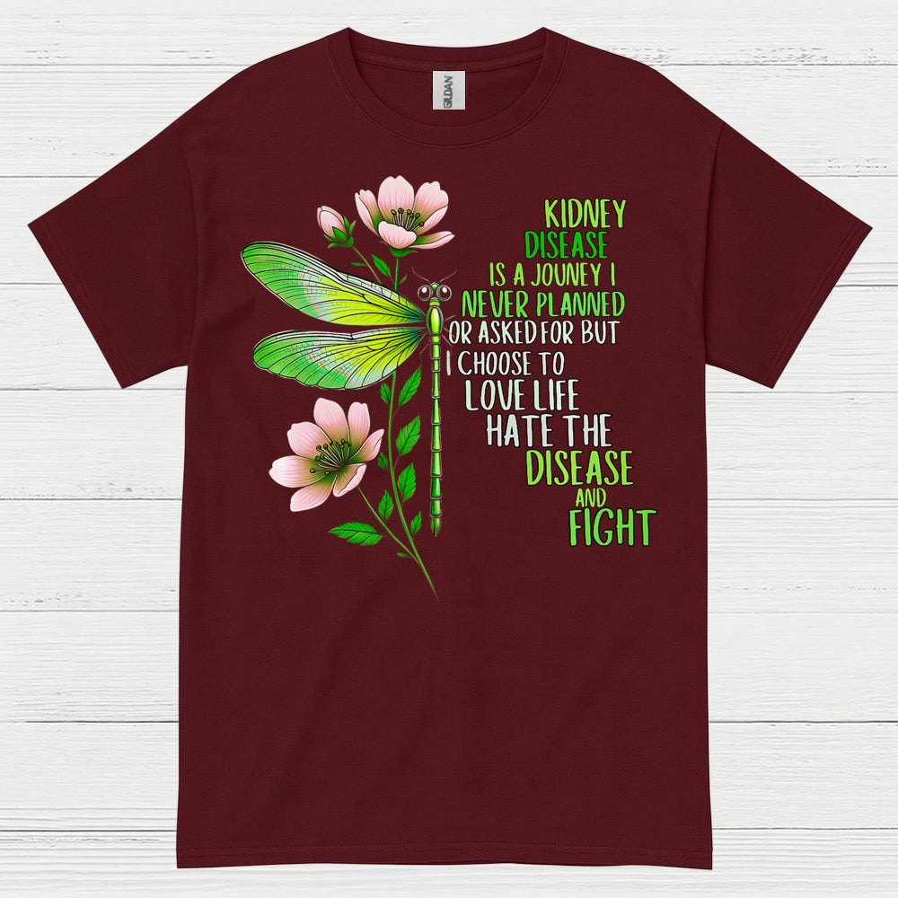 Kidney Disease Journey Strength Dragonfly T Shirt