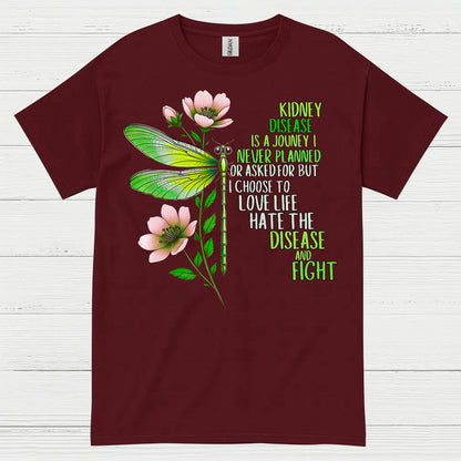 Kidney Disease Journey Strength Dragonfly T Shirt