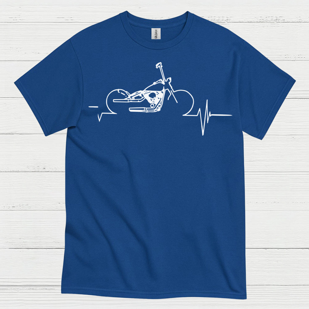 Motorcycle Heartbeat Line Art T Shirt