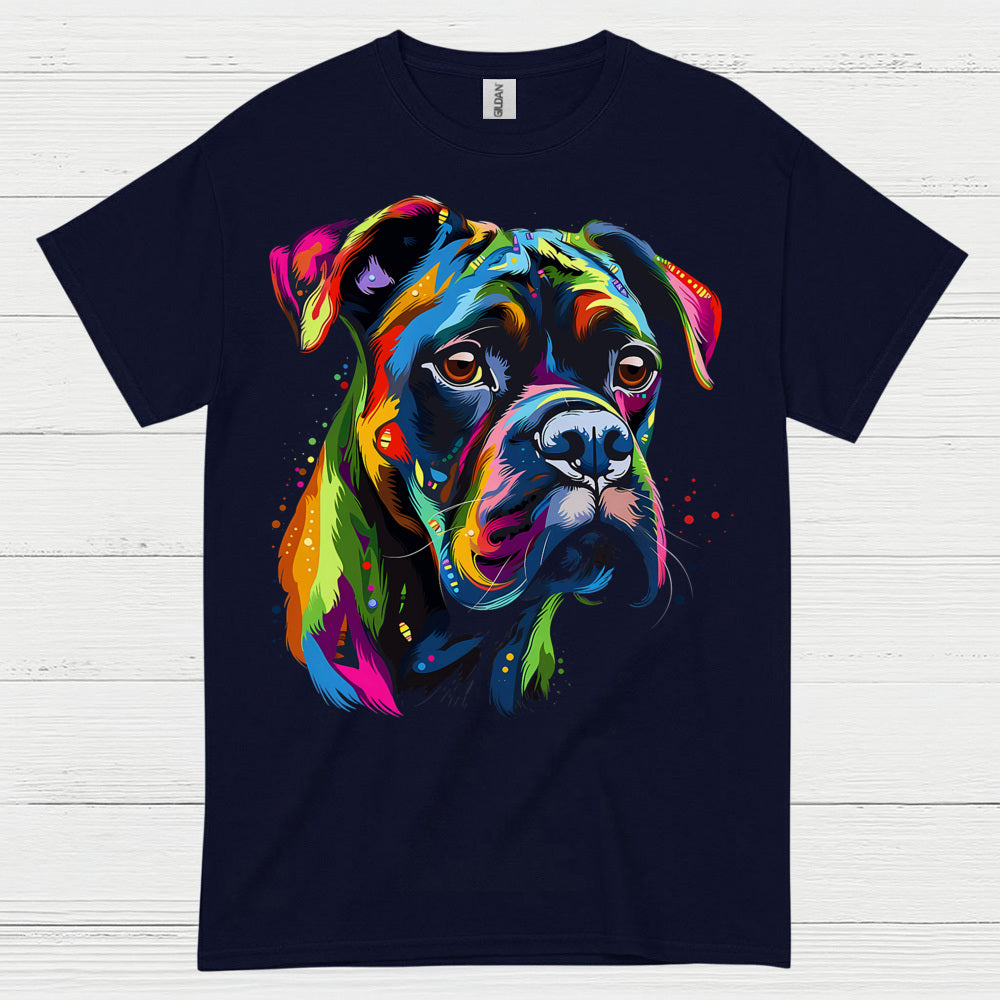 Colorful Boxer Dog Art T Shirt