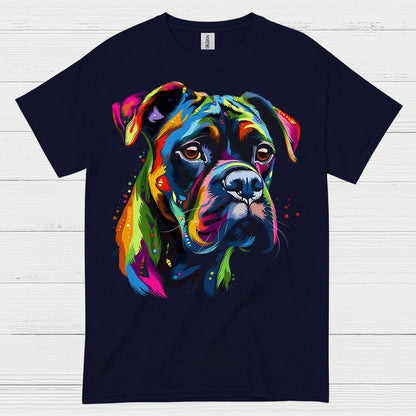 Colorful Boxer Dog Art T Shirt
