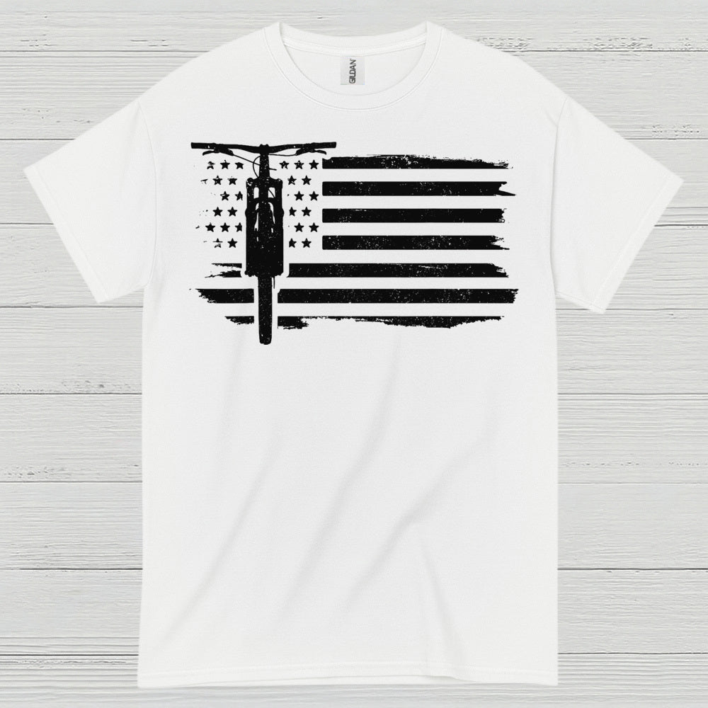 Dirt Bike American Flag T Shirt