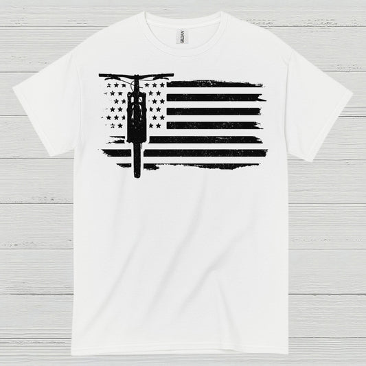 Dirt Bike American Flag T Shirt