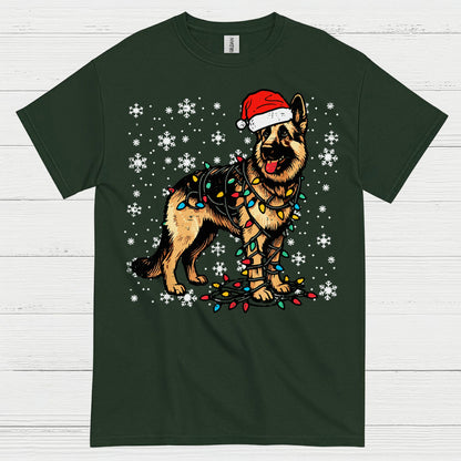 German Shepherd Christmas Lights T Shirt