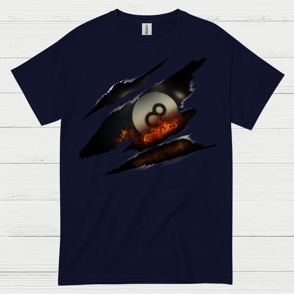 Flaming 8 Ball Pool Graphic T Shirt