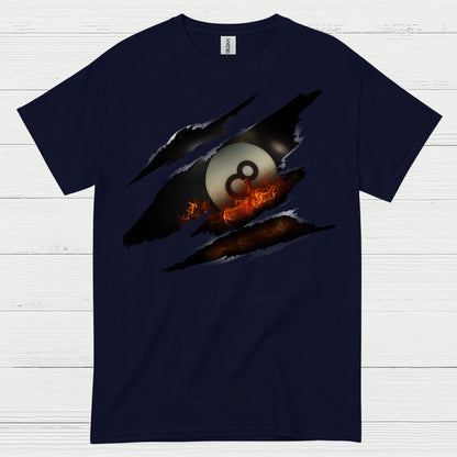 Flaming 8 Ball Pool Graphic T Shirt