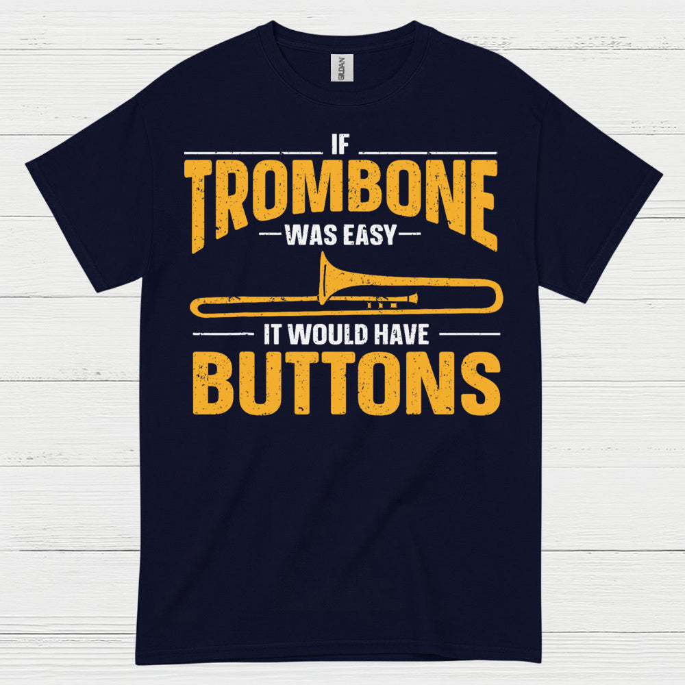 Trombone Buttons Funny T Shirt