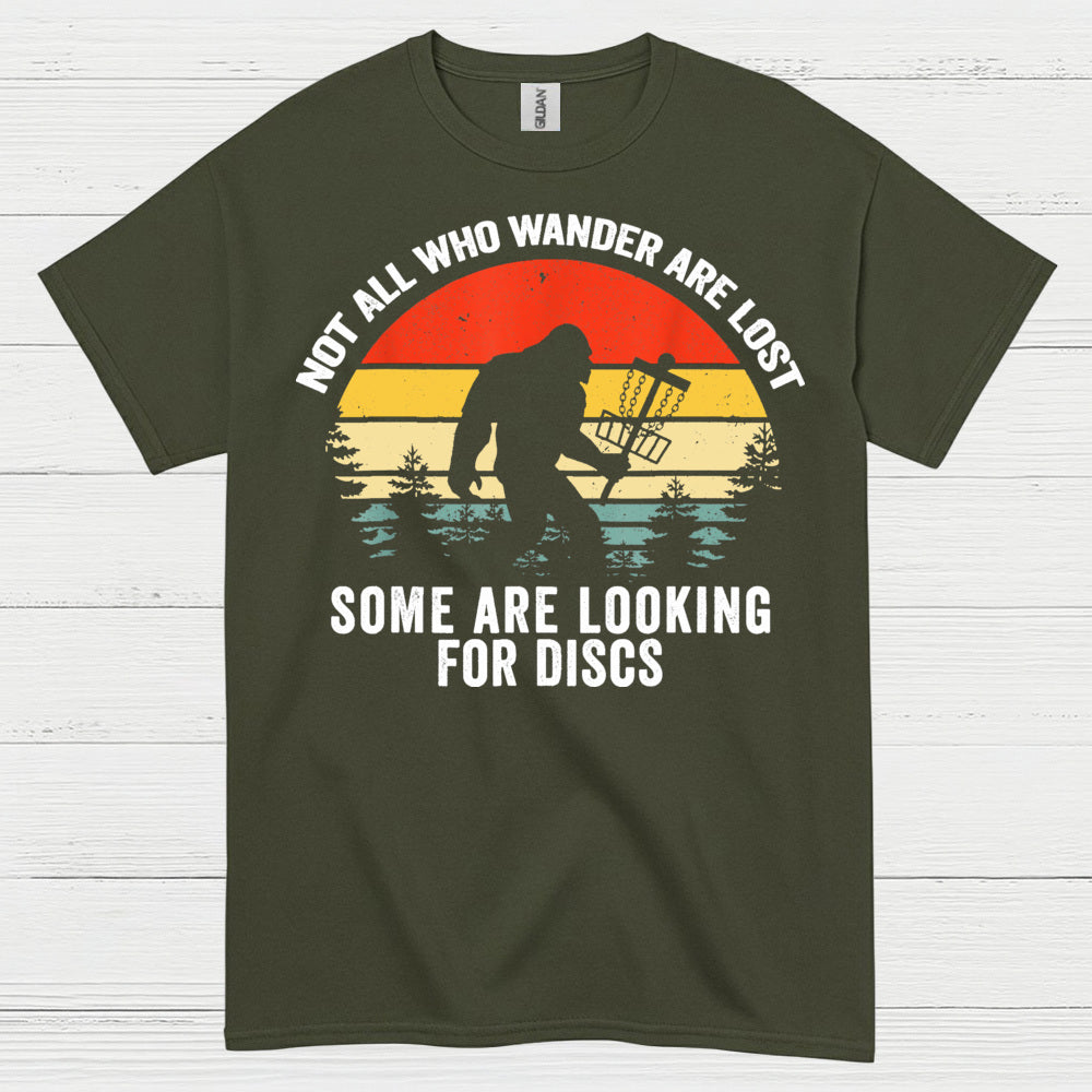 Not All Who Wander Bigfoot Disc Golf T Shirt