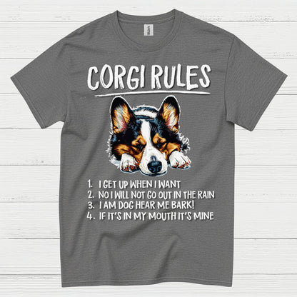 Corgi Rules Funny Dog T Shirt
