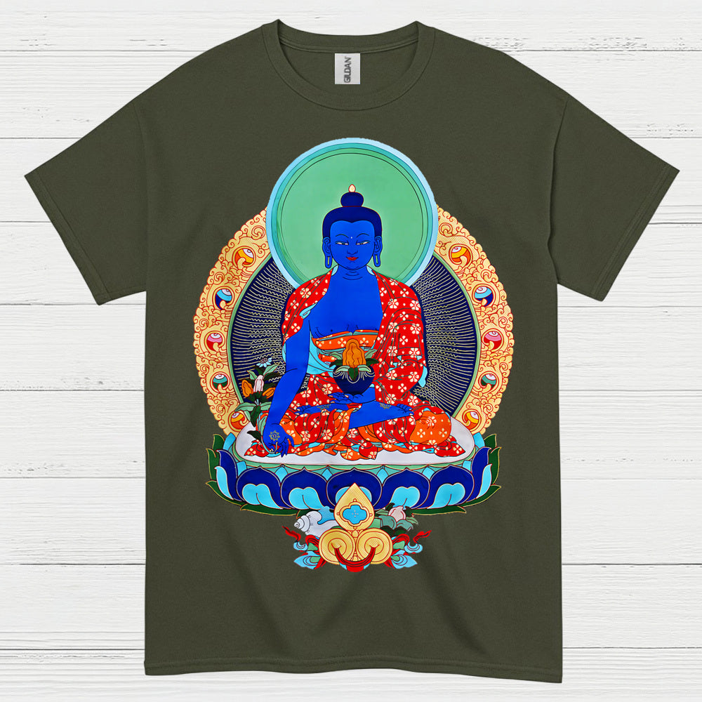 Blue Buddha Sacred Art Meditation T Shirt