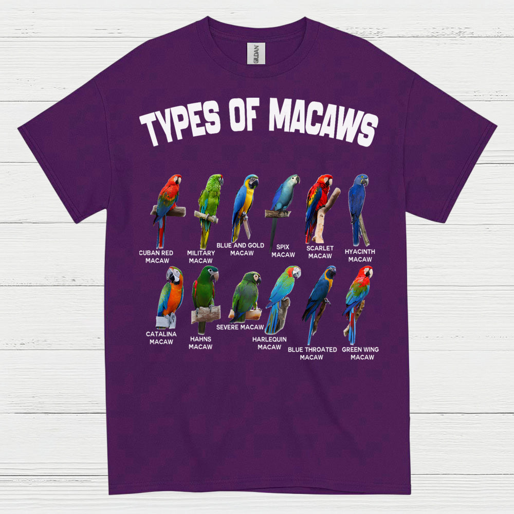 Types Of Macaws Educational T Shirt