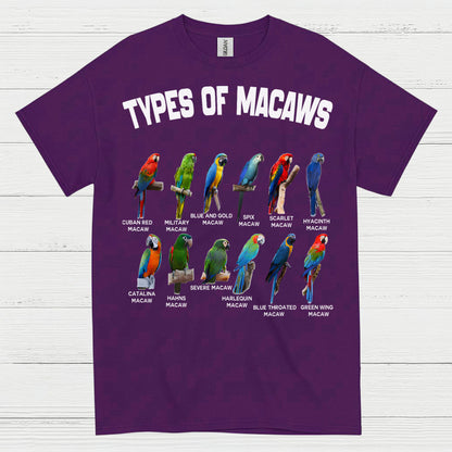 Types Of Macaws Educational T Shirt