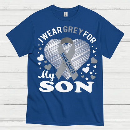 I Wear Grey For My Son Brain Cancer T Shirt