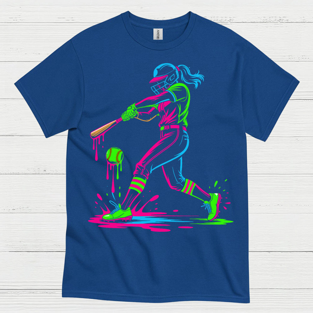 Neon Softball Girl Swing T Shirt