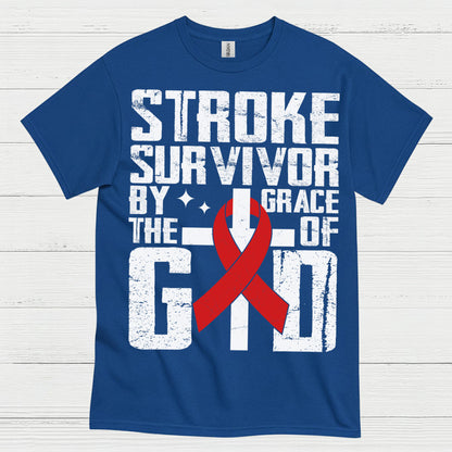 Stroke Survivor By The Grace Of God Awareness T Shirt
