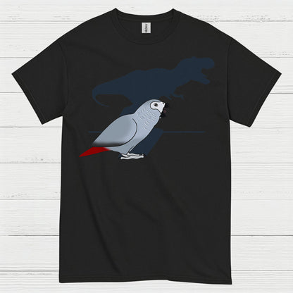Funny African Grey Dinosaur Shadow T Shirt
