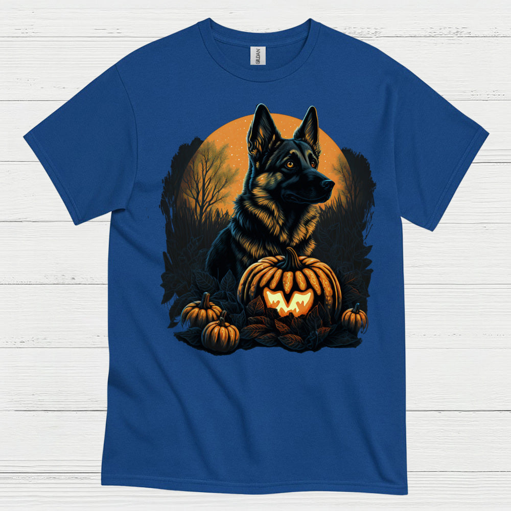 German Shepherd Halloween Pumpkin Night T Shirt