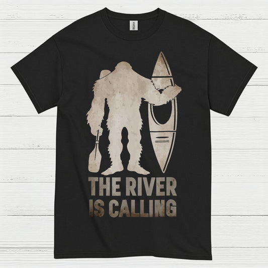 The River Is Calling Bigfoot Kayak T Shirt