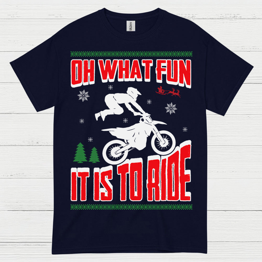Oh What Fun It Is To Ride Motocross T Shirt