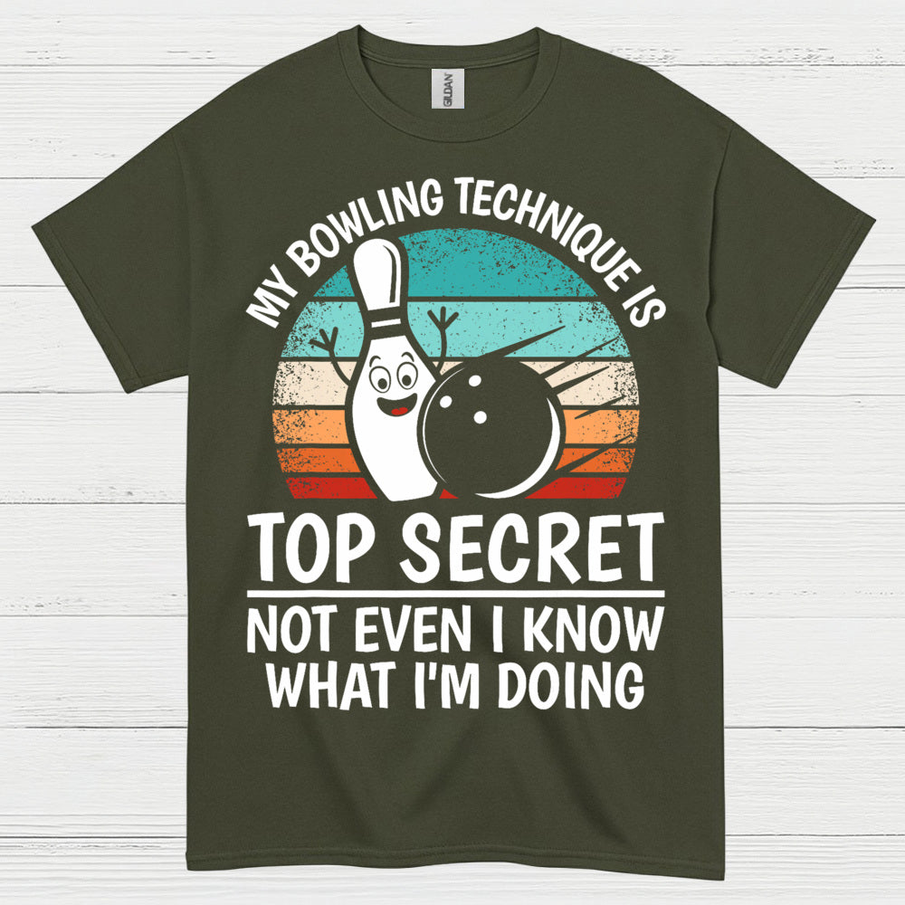 Top Secret Bowling Vintage Funny T Shirt