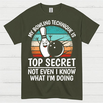 Top Secret Bowling Vintage Funny T Shirt
