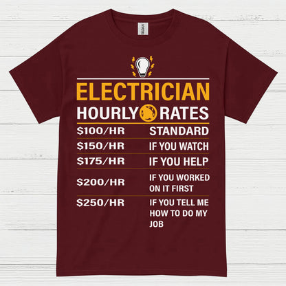 Electrician Hourly Rates T Shirt