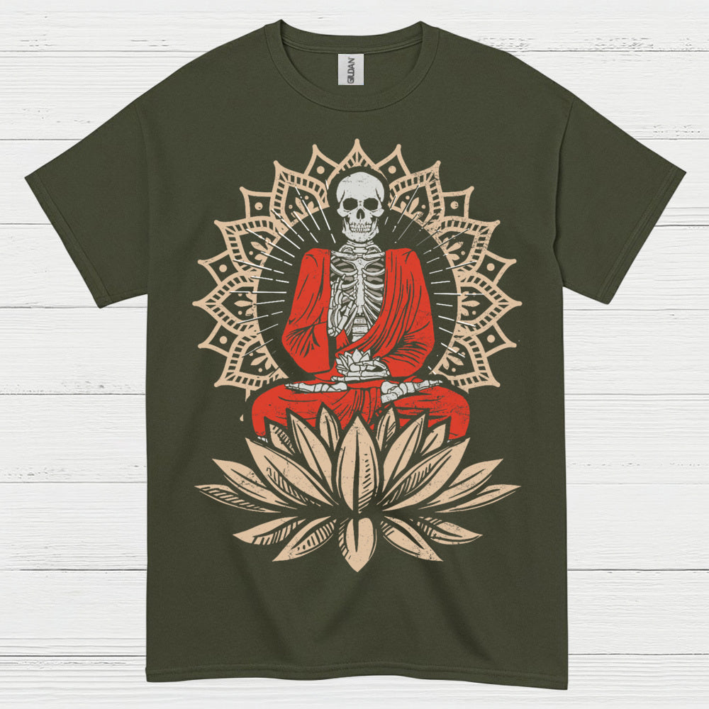 Skeleton Buddha Meditation Art T Shirt