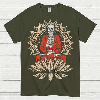 Skeleton Buddha Meditation Art T Shirt