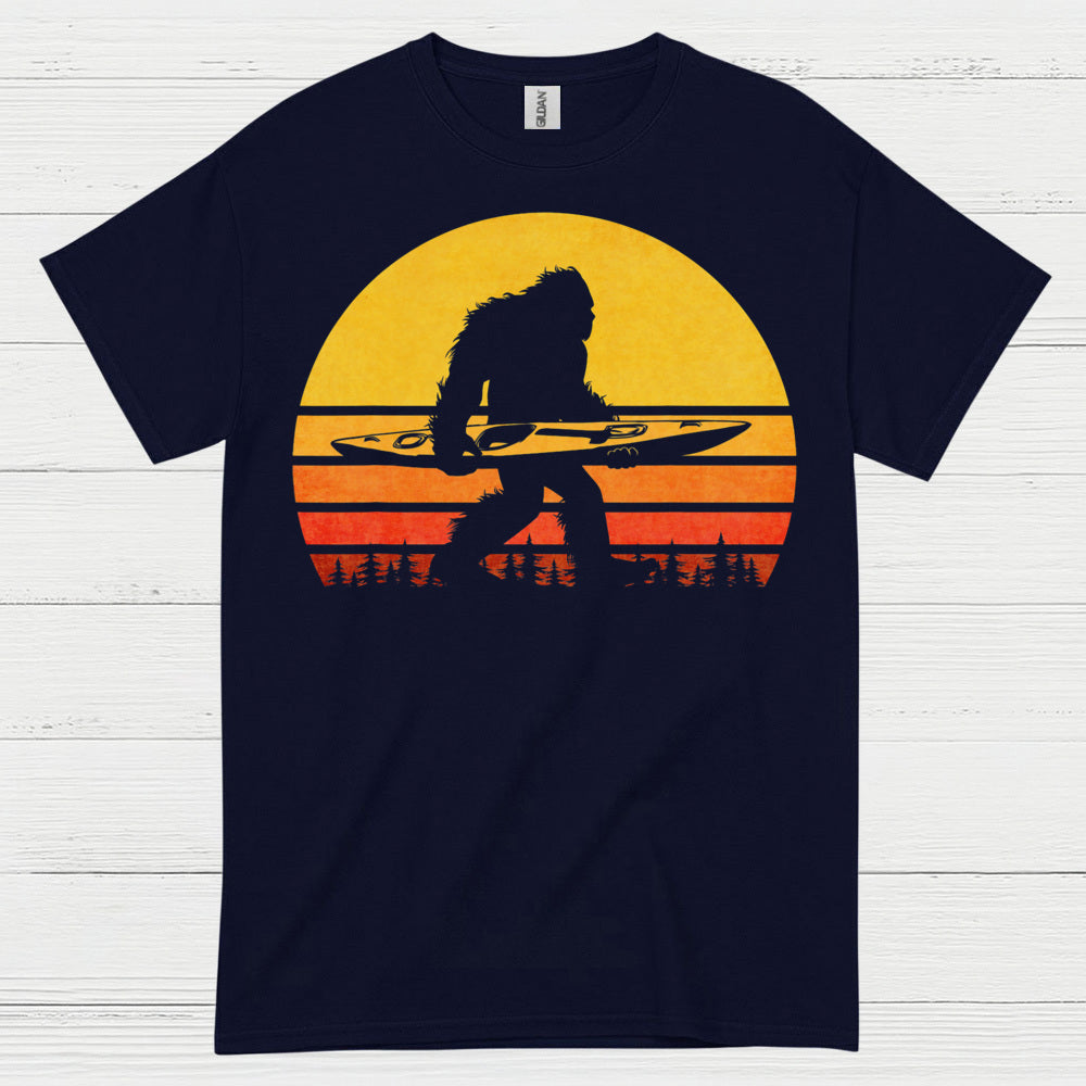 Surfing Bigfoot Sunset T Shirt