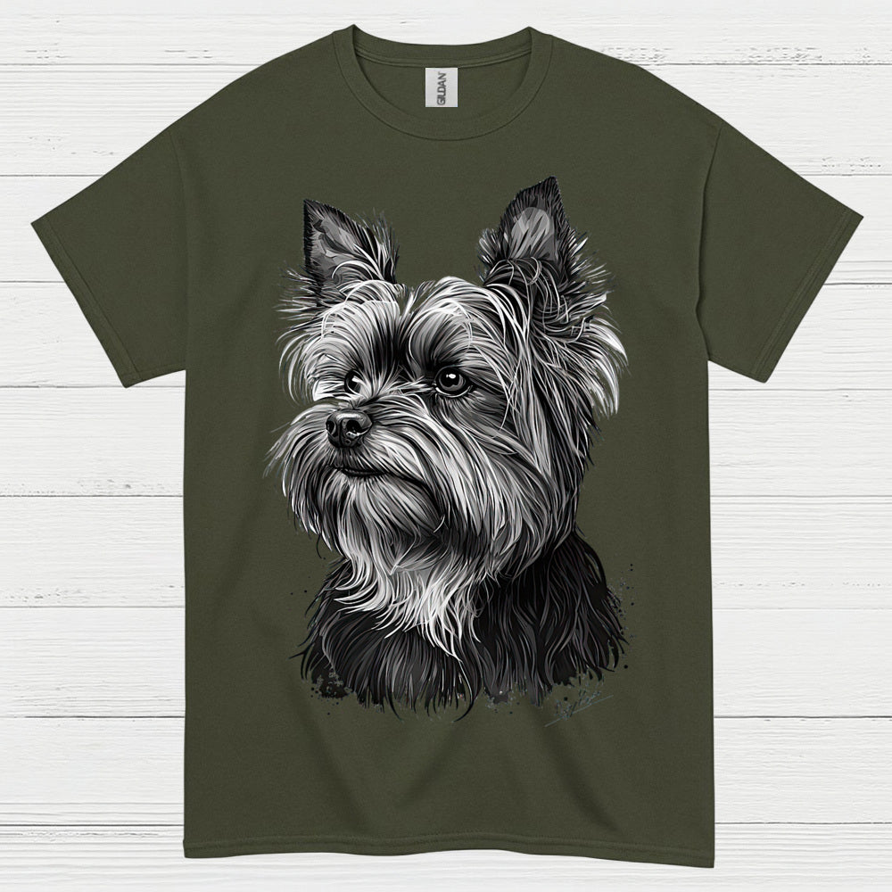 Realistic Yorkie Portrait Dog Lover T Shirt