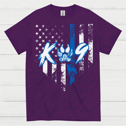 K9 Police Thin Blue Line Paw T Shirt