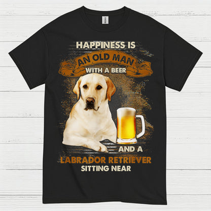 Happiness Is An Old Man With A Labrador T Shirt