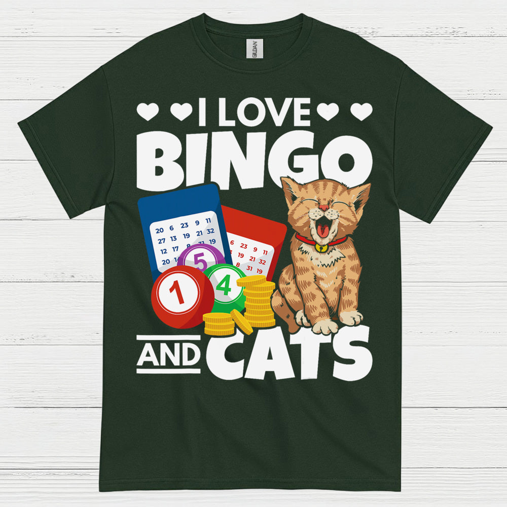 I Love Bingo And Cats T Shirt