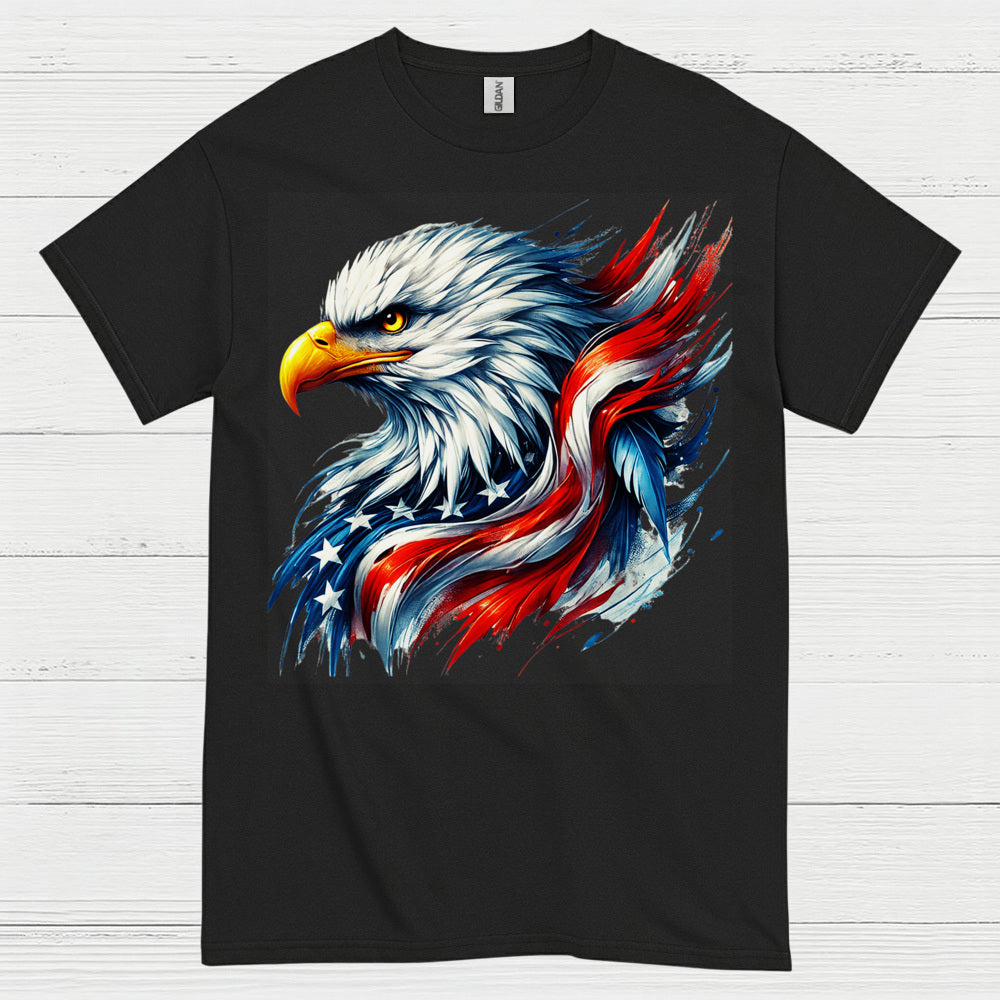 American Bald Eagle Patriotic Brush Freedom T Shirt