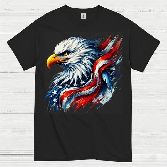 American Bald Eagle Patriotic Brush Freedom T Shirt