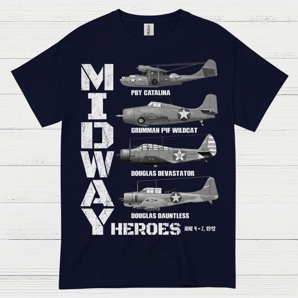 Midway Heroes WWII Aircraft T Shirt