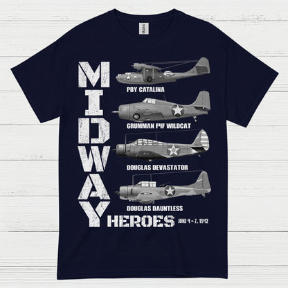 Midway Heroes WWII Aircraft T Shirt