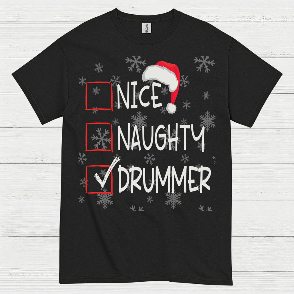 Checked Drummer Christmas T Shirt