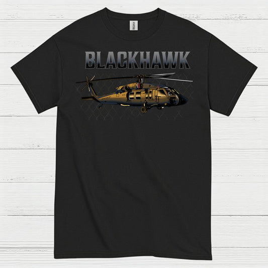 Blackhawk Military Helicopter Aviation T Shirt