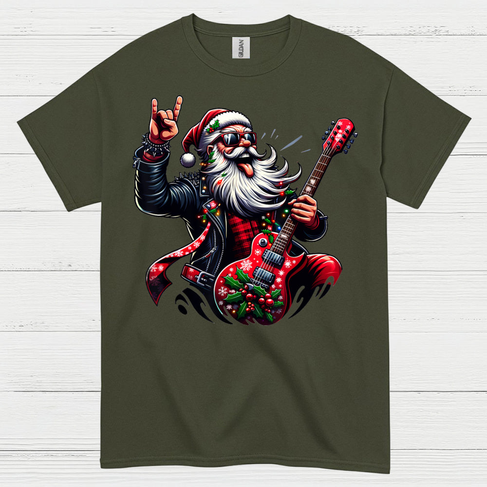 Rocking Santa Guitar T Shirt