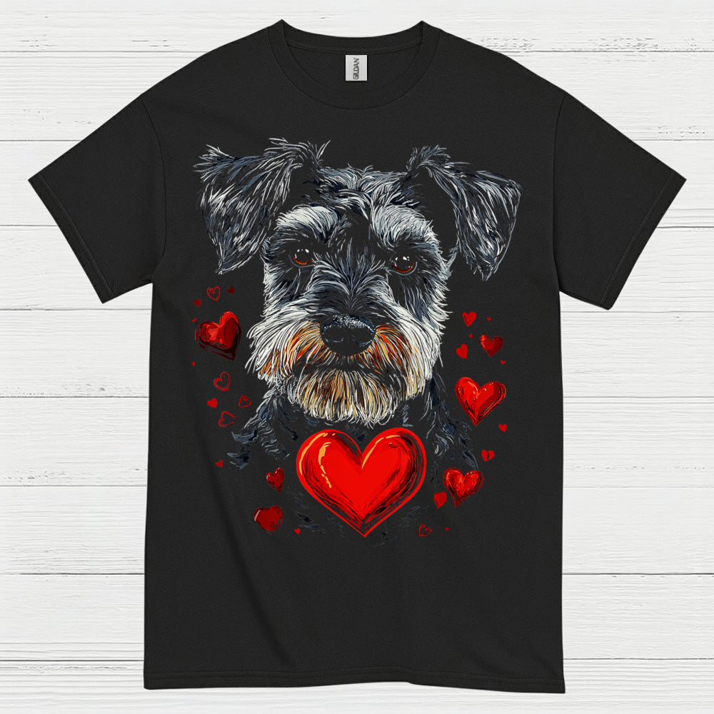 Schnauzer Love Heart Dog Lover T Shirt