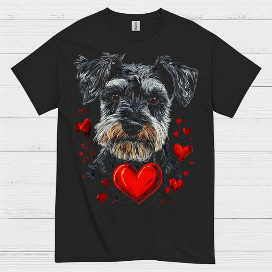 Schnauzer Love Heart Dog Lover T Shirt