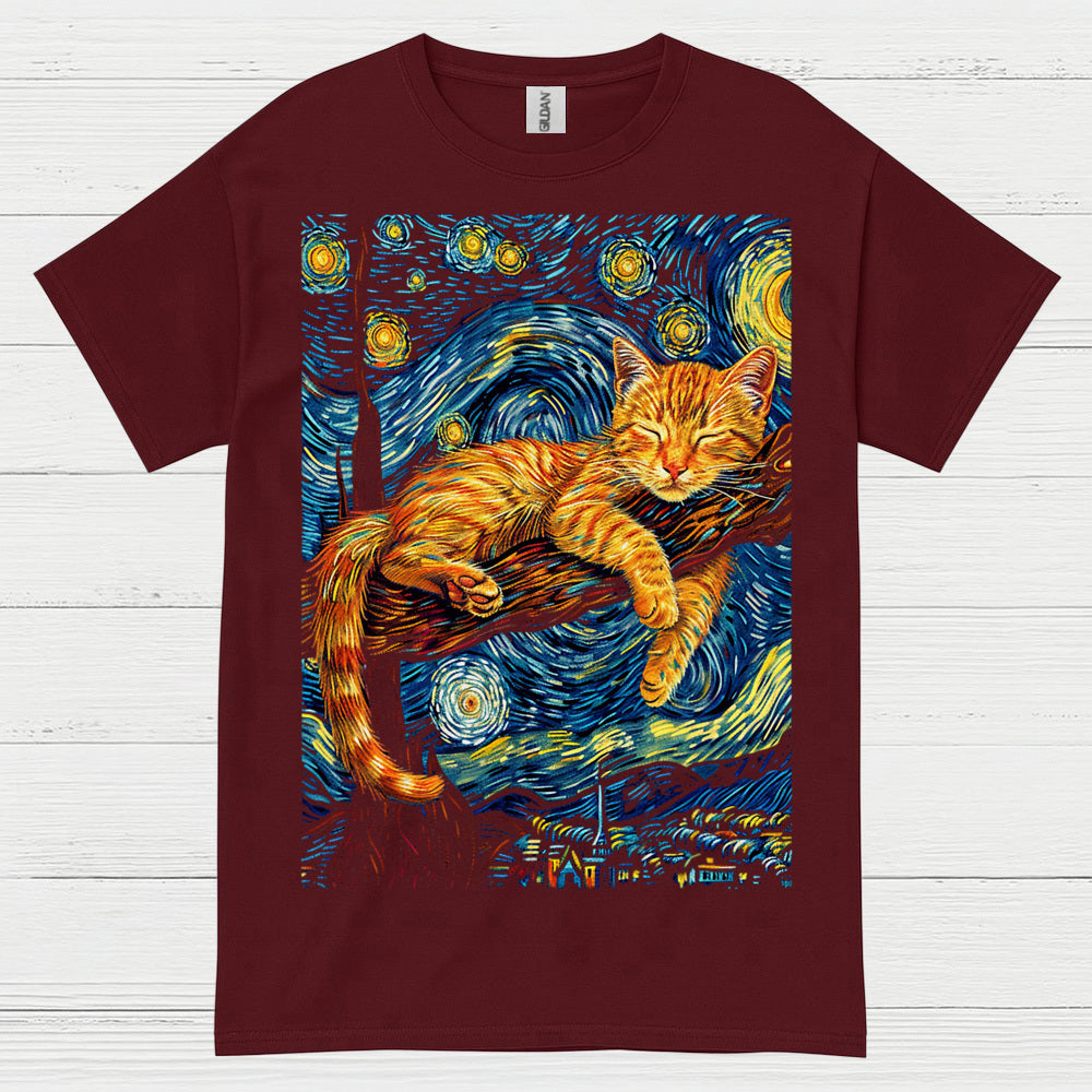 Peaceful Sleeping Cat Art T Shirt