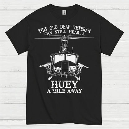 Old Deaf Veteran Huey Helicopter T-Shirt