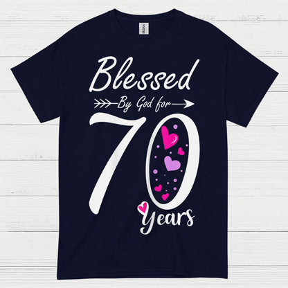 Blessed by God 70 Years Birthday T Shirt