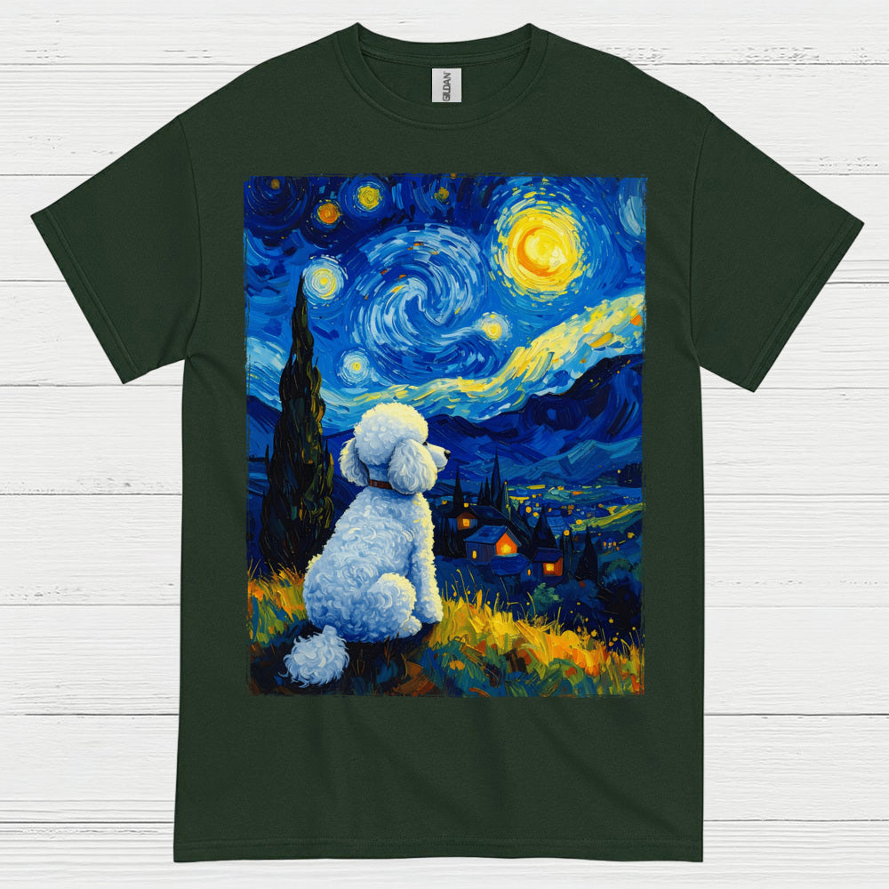 Peaceful Dog Starry Night Art T Shirt