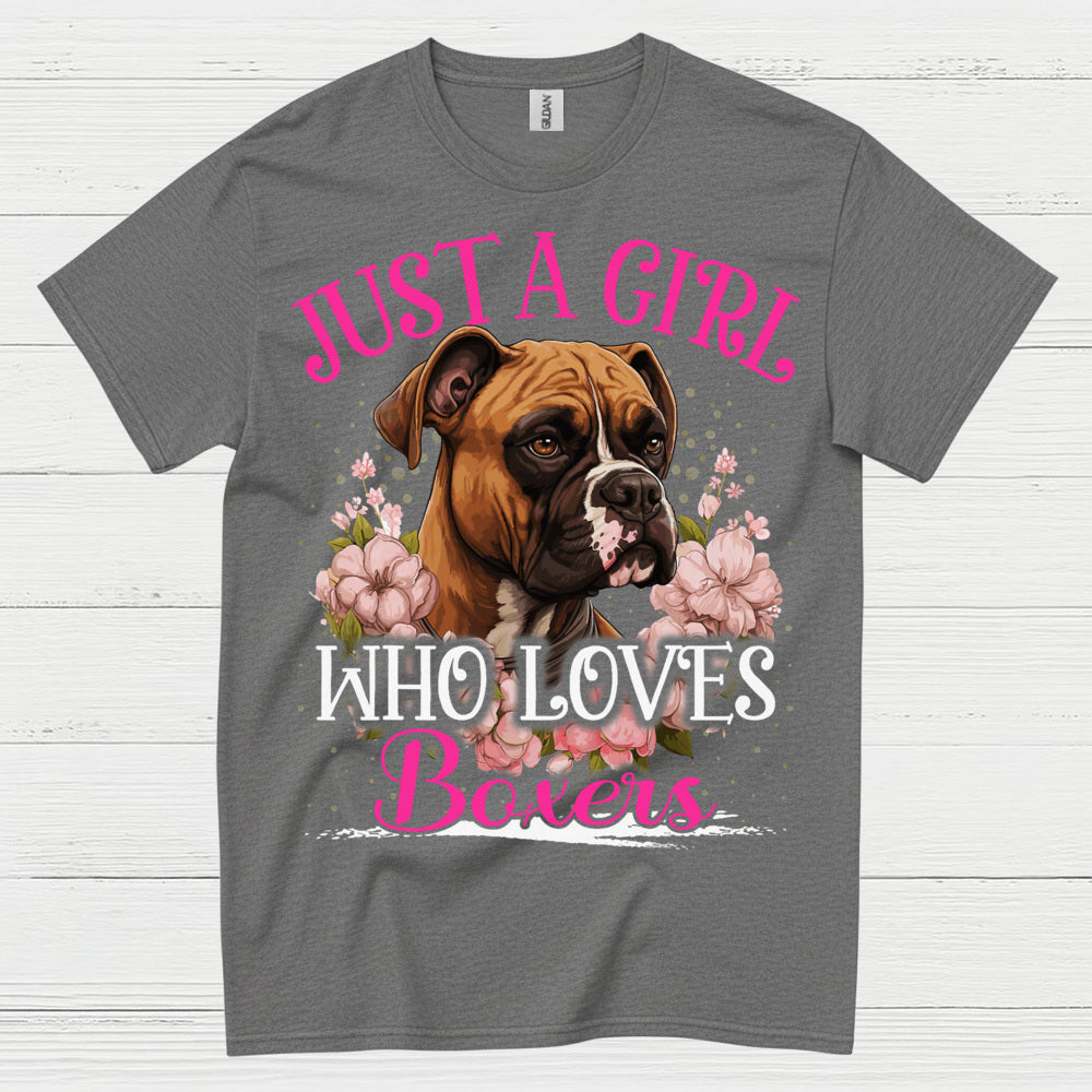 Just A Girl Who Loves Boxers T Shirt